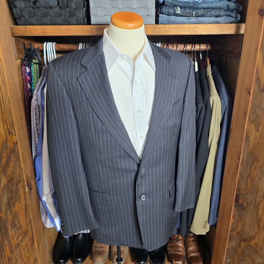 Hickey Freeman Nordstrom Oakbrook Navy Pinstripe Blazer 40R